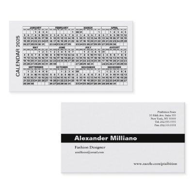 2025 Calendar  horizontal White