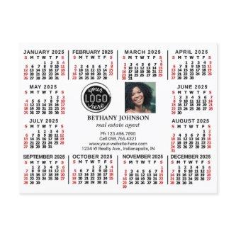 2025 Calendar Business Logo Photo Text Easy Custom Postcard