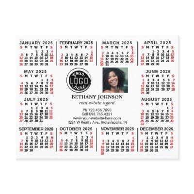 2025 Calendar Business Logo Photo Text Easy Custom Postcard