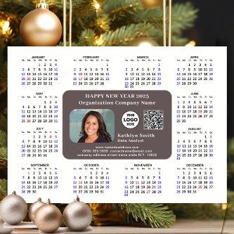 2025 Calendar Business Logo QR Modern Magnetic