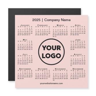 2025 Calendar Company Logo on Coral Pink Magnet