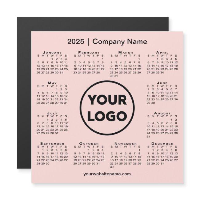 2025 Calendar Company Logo on Coral Pink Magnet