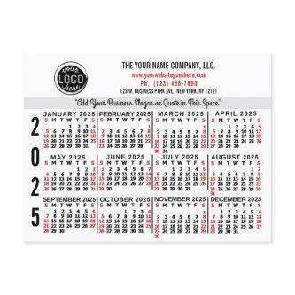 2025 Calendar Custom Business Logo Name White Easy Postcard