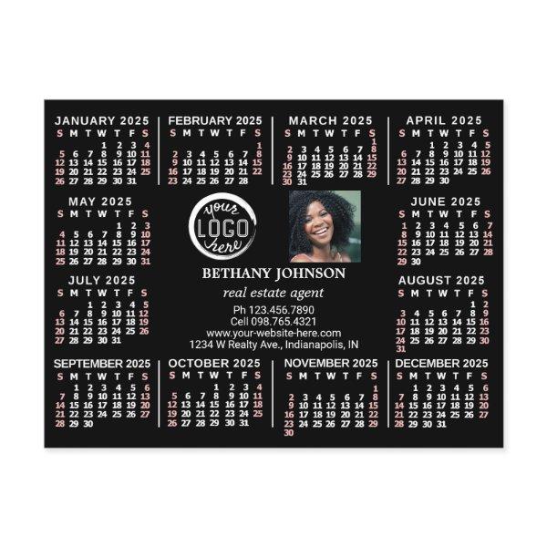 2025 Calendar Custom Business Logo Photo Text Easy Postcard