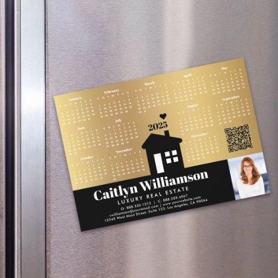2025 Calendar Gold Realtor Photo QR Code Magnet