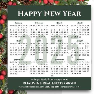 2025 Calendar Modern Script Sage Green Business Holiday Card