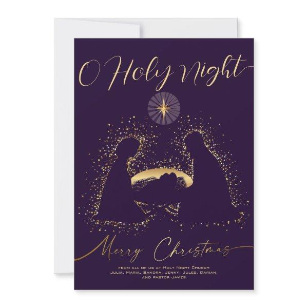 2025 Calendar Nativity Manger O Holy Night Script Holiday Card