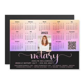 2025 Calendar Notary Black Pink QR Code Magnet