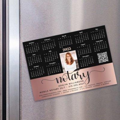 2025 Calendar Notary Copper Black QR Code Magnet