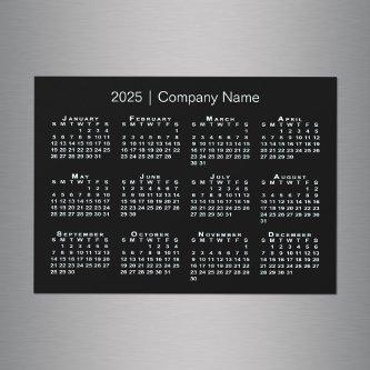 2025 Calendar with Company Name Black Magnet