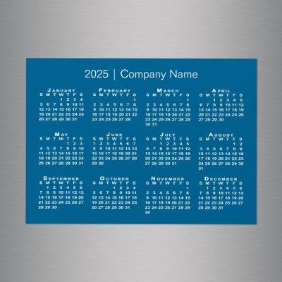 2025 Calendar with Company Name Blue Magnet