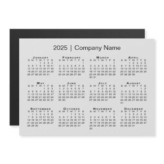 2025 Calendar with Company Name Grey Magnet