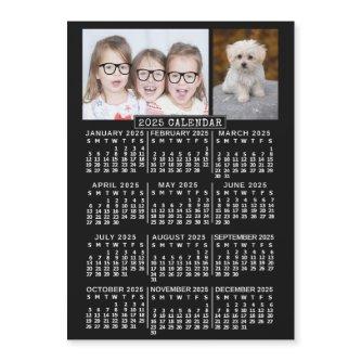 2025 Calendar Year Black | Custom 2 Photo Magnet