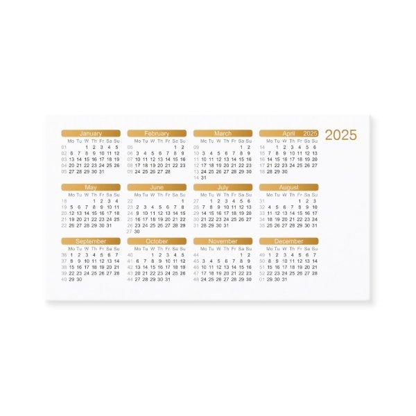 2025 Elegant Ochre Gold Custom Calendar Business