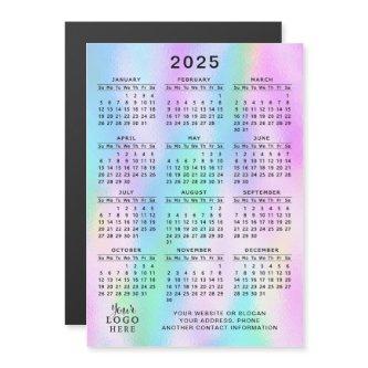 2025 Magnetic Calendar Holographic Ombre Girly