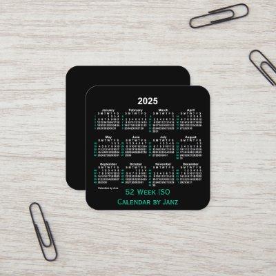 2025 Neon 52 Week ISO Calendar by Janz Square