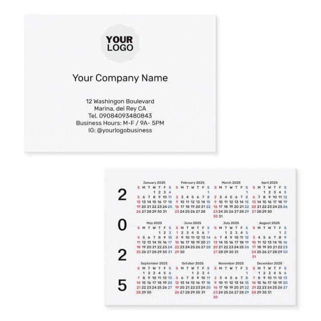 2025 Sunday Start Promotional Calendar