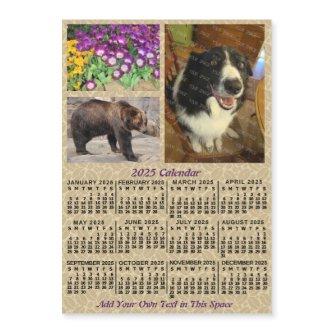 2025 Year Calendar Coffee Beans 3 Photos Magnet