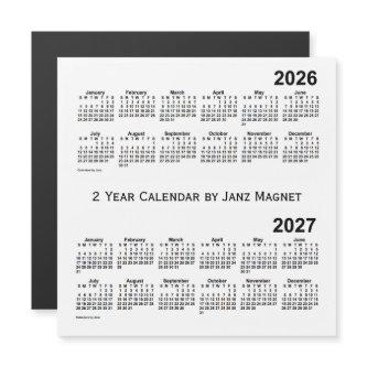 2026-2027 White 2 Year Calendar by Janz Magnet