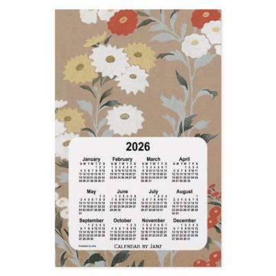 2026 Wall Flower Paper Calendar by Janz