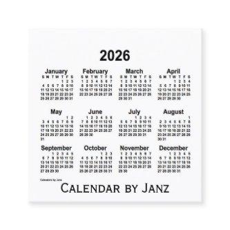 2026 White Calendar by Janz Square