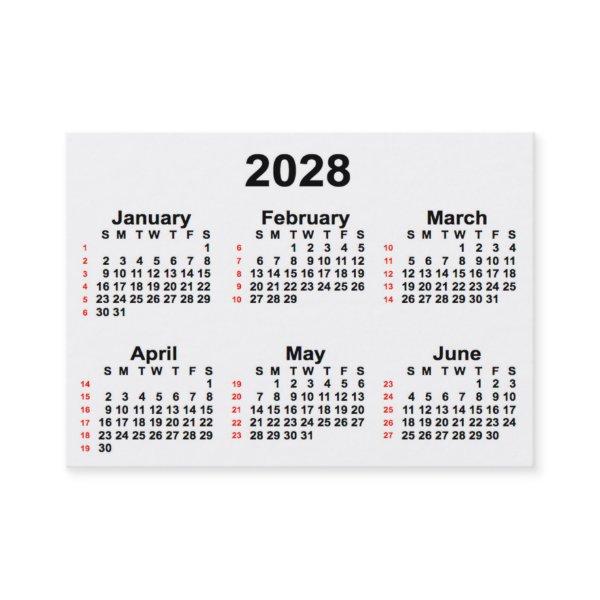2028 White 52 Week Calendar by Janz