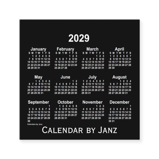 2029 Neon White Calendar by Janz Square