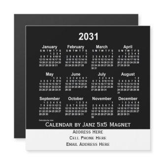 2031 Neon White Business Calendar by Janz