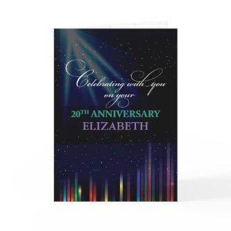 20th Employee Anniversary Sky, Customizable Black Card