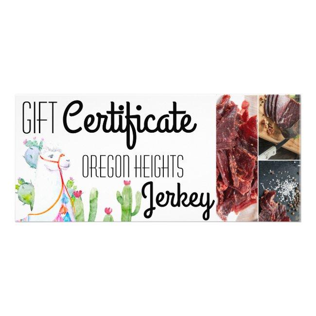 25 Pack Business Gift Certificate Boho Llama Bohem