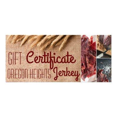 25 Pack Business Gift Certificate Wheat on Burlap