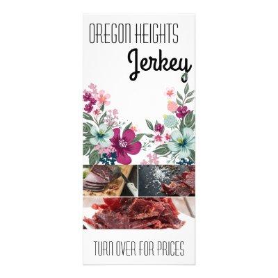 25 Pack Business Price List Tropical Flowers on Wh Rack Card