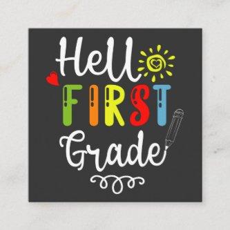 2/2- Hello First Grade Shirt, First Grade Students Square