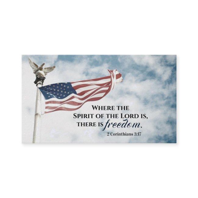 2 Corinthians 3:17 There is Freedom, American Flag