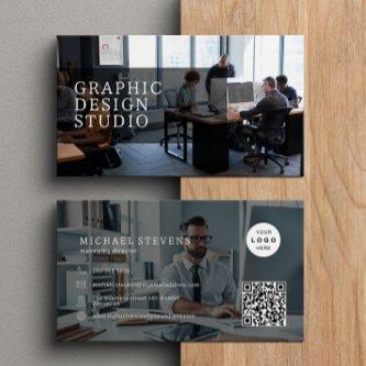 2 photos logo QR code modern professional simple