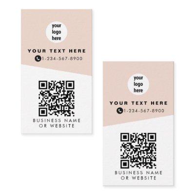 2 QR Codes 2 Business Logos & 2 Contacts Pink