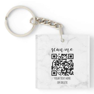 2 Sided QR Code Business Logo Professional Keychain