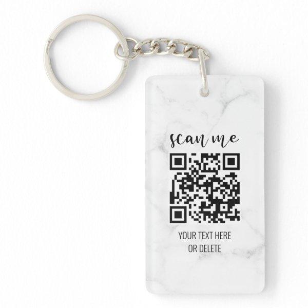 2 Sided QR Code Your Logo Business Professional Keychain