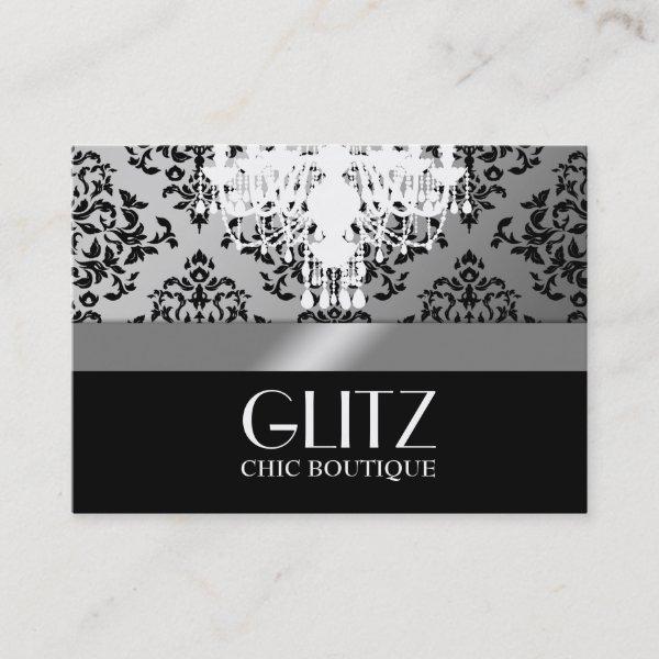 311 Glitz Boutique  Black Damask Silver