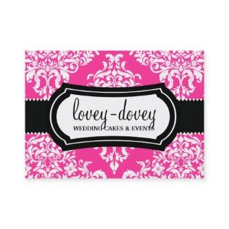 311 Lovey Dovey Damask Appointment Card Hot Pink