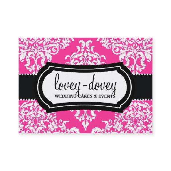 311 Lovey Dovey Damask Appointment Card Hot Pink