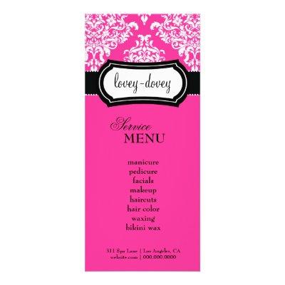 311 Lovey Dovey Damask Rack Card Hot Pink