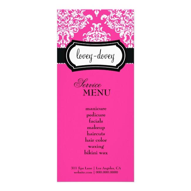 311 Lovey Dovey Damask Rack Card Hot Pink