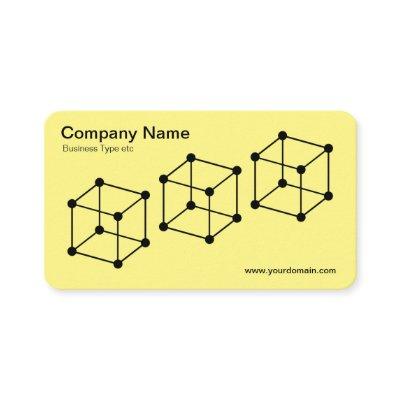 3 Isometric Cubes - Black on Lt Yellow