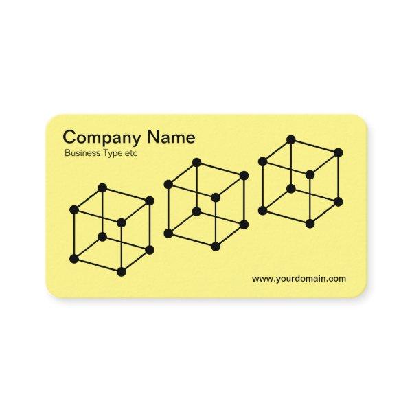 3 Isometric Cubes - Black on Lt Yellow