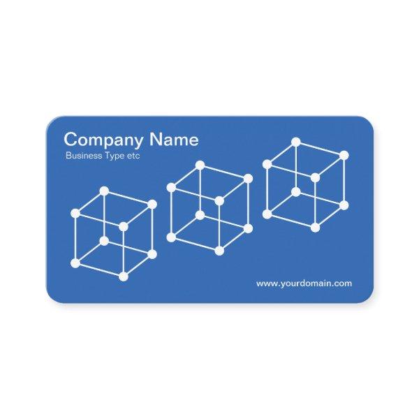 3 Isometric Cubes - White on Blueprint Blue