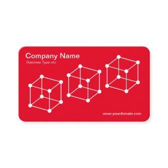 3 Isometric Cubes - White on Red