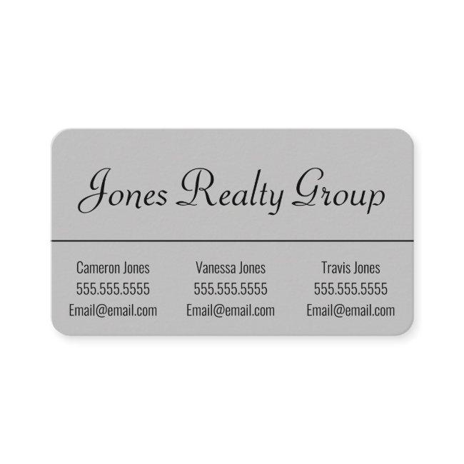 3 Names QR Code Logo | Grey Modern Small
