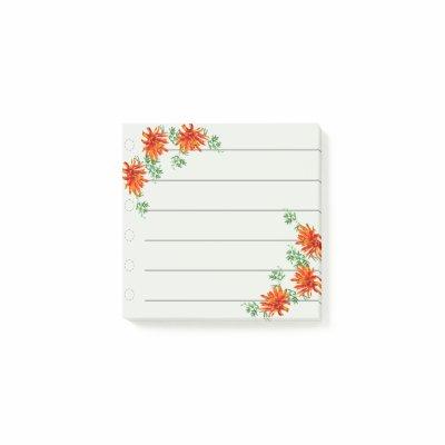 3 Orange Flowers Note