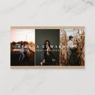3 Photos Casual Rustic Kraft White Typography